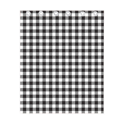 Black And White Gingham Pattern Print Curtain