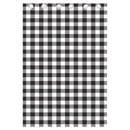 Black And White Gingham Pattern Print Curtain