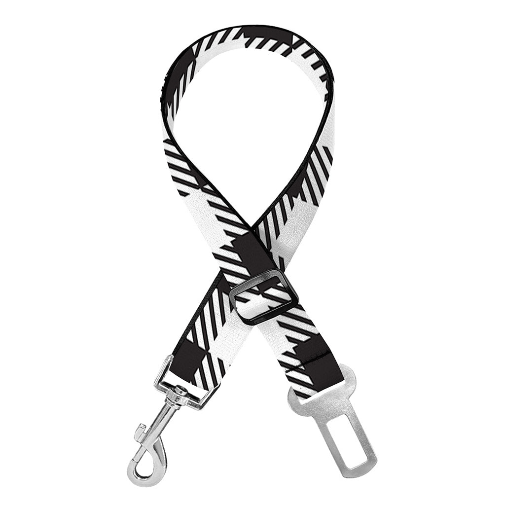 Black And White Gingham Pattern Print Dog Seat Belt