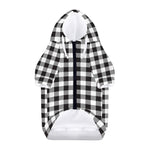 Black And White Gingham Pattern Print Dog Zip Up Hoodie