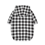 Black And White Gingham Pattern Print Dog Zip Up Hoodie