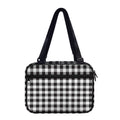 Black And White Gingham Pattern Print Double Strap Bible Bag