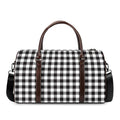 Black And White Gingham Pattern Print Duffel Bag