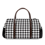 Black And White Gingham Pattern Print Duffle Bag