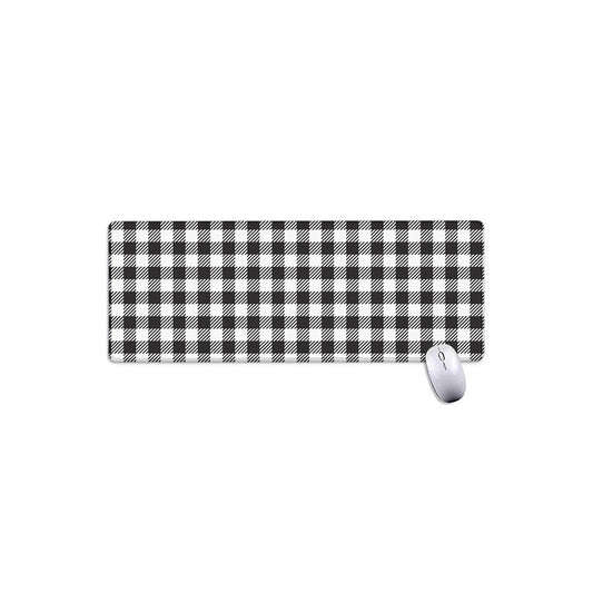 Black And White Gingham Pattern Print Extended Mouse Pad