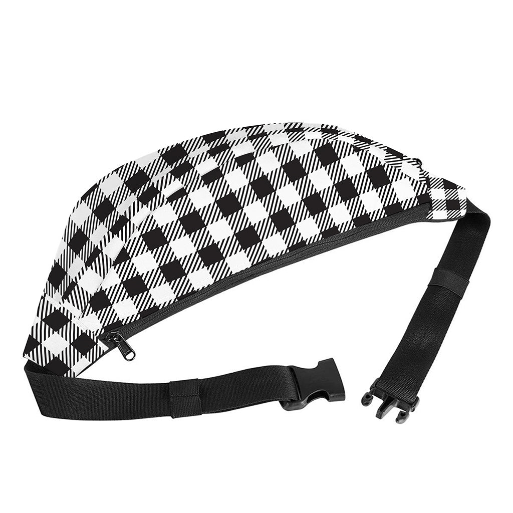 Black And White Gingham Pattern Print Fanny Pack