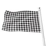 Black And White Gingham Pattern Print Flag