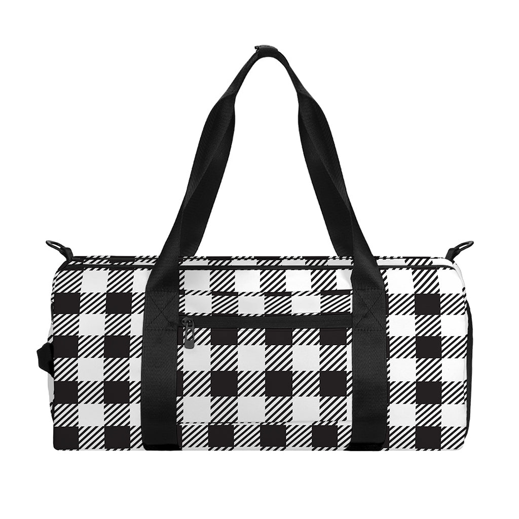 Black And White Gingham Pattern Print Gym Bag
