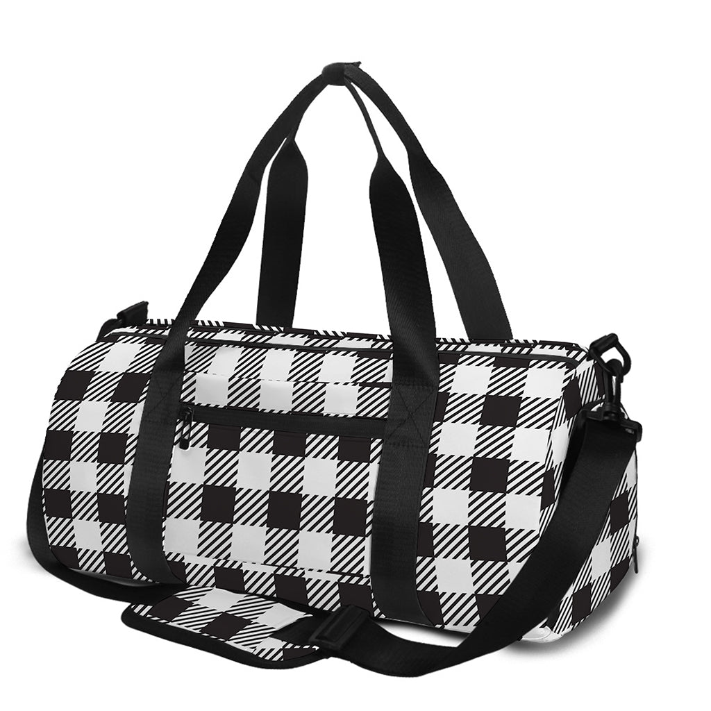 Black And White Gingham Pattern Print Gym Bag