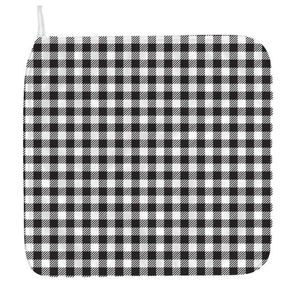 Black And White Gingham Pattern Print Hand Towel