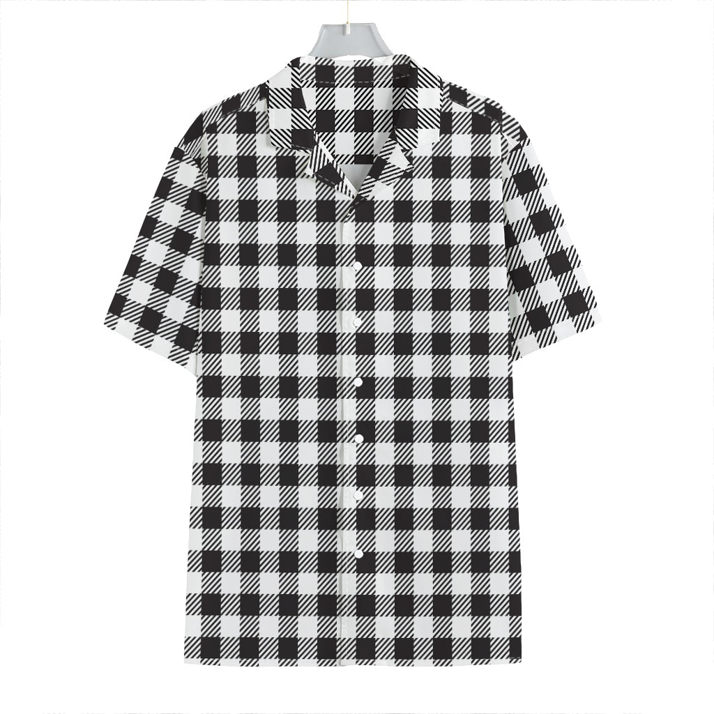 Black And White Gingham Pattern Print Hawaiian Shirt