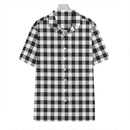 Black And White Gingham Pattern Print Hawaiian Shirt
