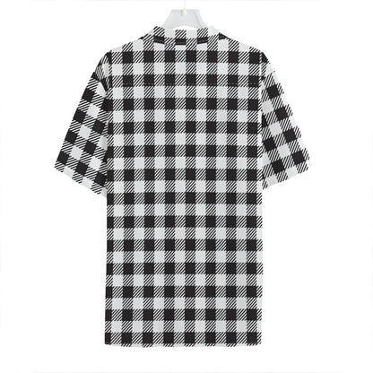 Black And White Gingham Pattern Print Hawaiian Shirt