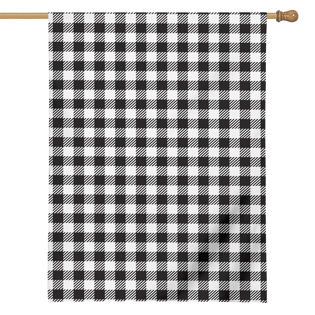 Black And White Gingham Pattern Print House Flag