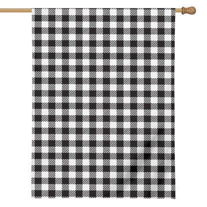 Black And White Gingham Pattern Print House Flag