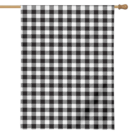 Black And White Gingham Pattern Print House Flag