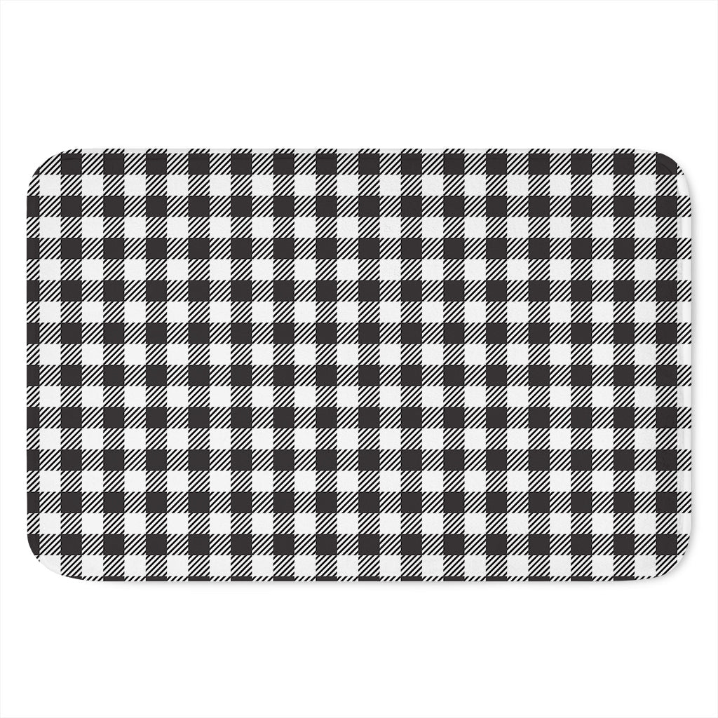 Black And White Gingham Pattern Print Indoor Door Mat
