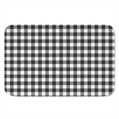 Black And White Gingham Pattern Print Indoor Door Mat