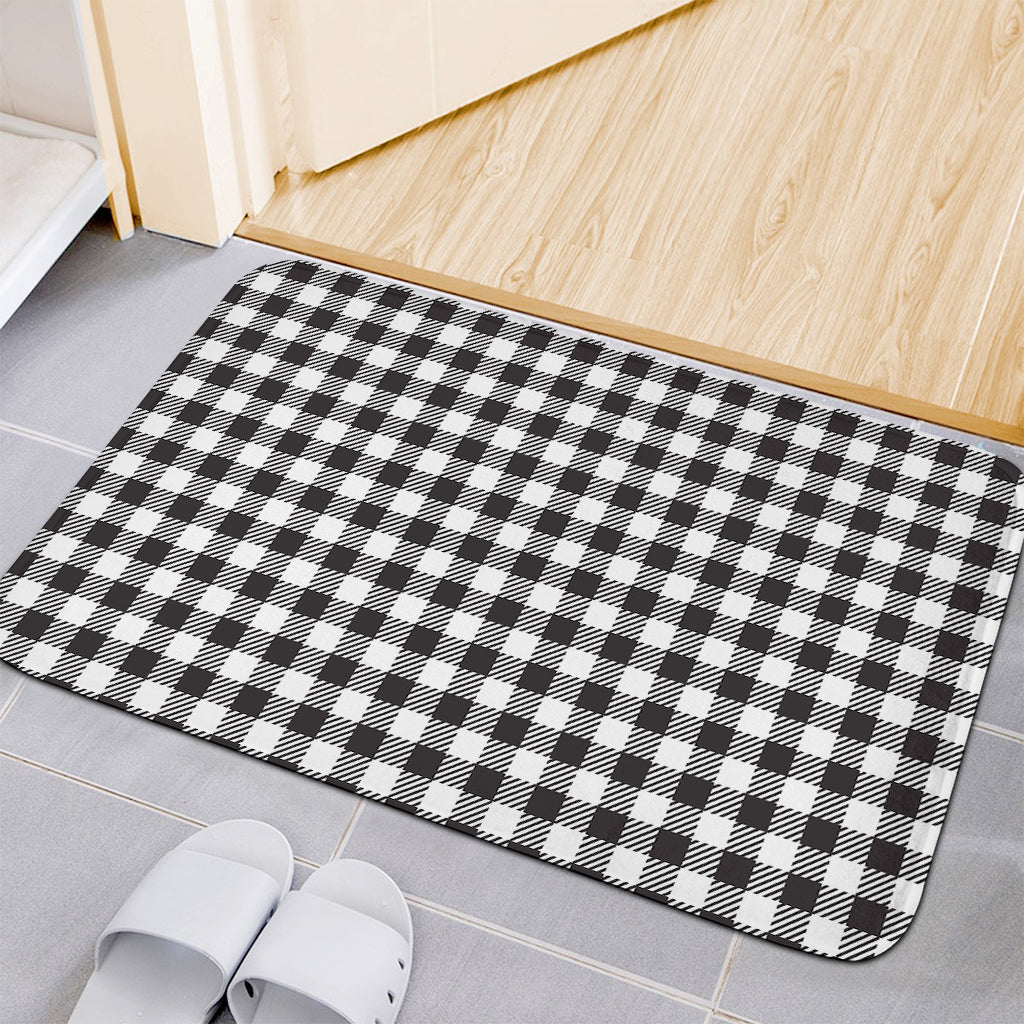 Black And White Gingham Pattern Print Indoor Door Mat