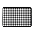 Black And White Gingham Pattern Print Kitchen Mat