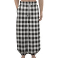 Black And White Gingham Pattern Print Lantern Pants