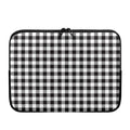Black And White Gingham Pattern Print Laptop Sleeve