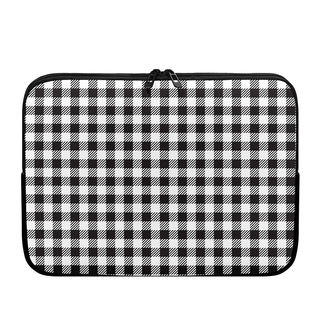 Black And White Gingham Pattern Print Laptop Sleeve