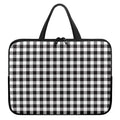 Black And White Gingham Pattern Print Laptop Sleeve With Handle