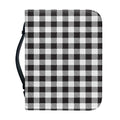 Black And White Gingham Pattern Print Leather Bible Cover