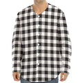 Black And White Gingham Pattern Print Long Sleeve Baseball Jersey