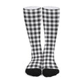 Black And White Gingham Pattern Print Long Socks