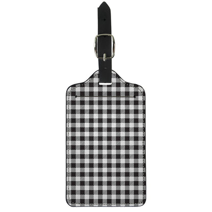 Black And White Gingham Pattern Print Luggage Tag