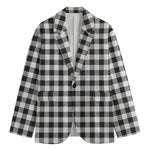 Black And White Gingham Pattern Print Men's Blazer