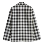Black And White Gingham Pattern Print Men's Blazer