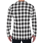 Black And White Gingham Pattern Print Men's Long Sleeve T-Shirt
