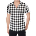 Black And White Gingham Pattern Print Men's Shirt