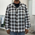 Black And White Gingham Pattern Print Men's Shirt Jacket