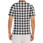 Black And White Gingham Pattern Print Men's Short Sleeve Rash Guard