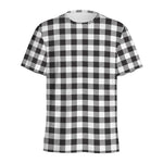 Black And White Gingham Pattern Print Men's Sports T-Shirt