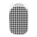 Black And White Gingham Pattern Print Mesh Laundry Hamper