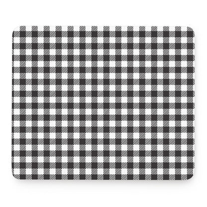 Black And White Gingham Pattern Print Mouse Pad