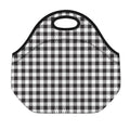 Black And White Gingham Pattern Print Neoprene Lunch Bag