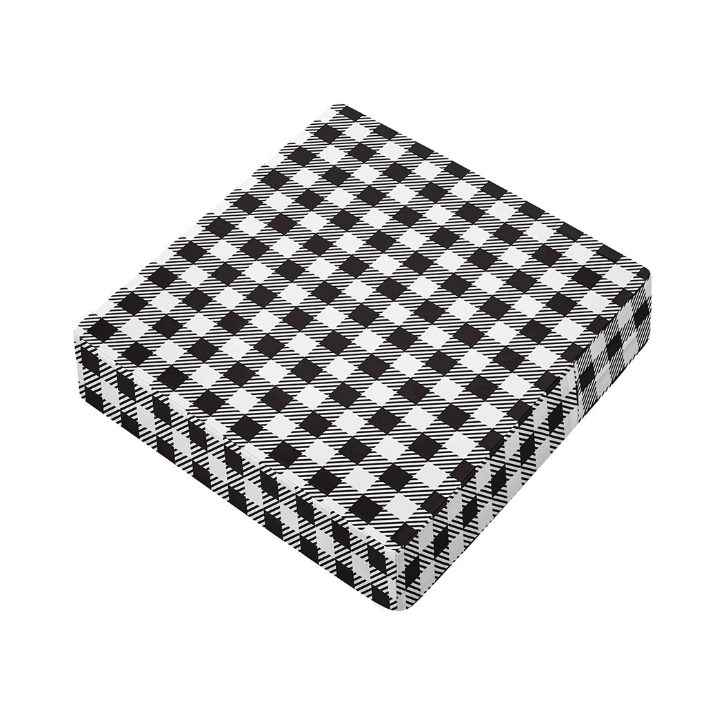 Black And White Gingham Pattern Print Outdoor Seat Cushion Cover