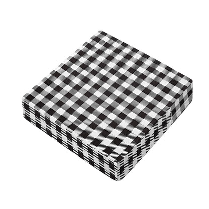 Black And White Gingham Pattern Print Outdoor Seat Cushion Cover