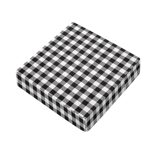 Black And White Gingham Pattern Print Outdoor Seat Cushion Cover