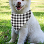 Black And White Gingham Pattern Print Over The Collar Dog Bandana