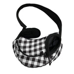 Black And White Gingham Pattern Print Pet Sling Carrier