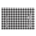 Black And White Gingham Pattern Print Placemat