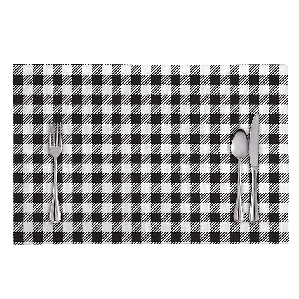 Black And White Gingham Pattern Print Placemat