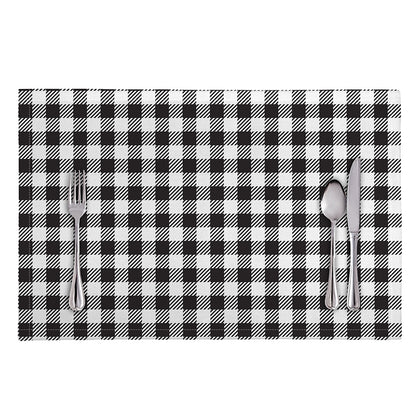 Black And White Gingham Pattern Print Placemat